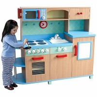 All In One Play Kitchen Deluxe Wooden Kids Kitchen Set Educational Toys Planet