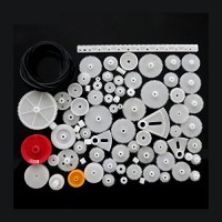 Rack Gear Kit Gearbox Motor Gear Set for DIY Car Robot 69 Pcs Plastic RC Parts Lot Pulley Plastic Gears Belt