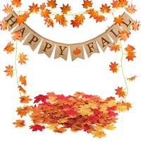 KINBOM Happy Thanksgiving Banner Maple Leaves Pumpkin Banner 8.2 x 1.5 FT Thanksgiving Outdoor /& Indoor Decoration Party Supplies