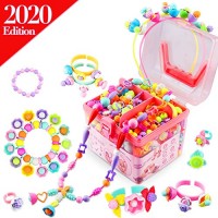 QIAOKUAN Pop Beads 650+PCS Jewelry Making Kit for Kids 3,4,5,6,7,8 Year Old Pop Snap Beads DIY Set Making Hairband,Necklaces,Bracelets,Rings,Earrings,Art/&Crafts Creativity Toys for Toddlers Gifts