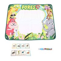 Water Doodle Mat Kids 6855cm Cartoon Drawing Pad Toys Toddlers Painting Board Writing Mats Sketch Coloring Pads Shower Gift For Boys Girls Children Education With Magic Pen Forest Educational Toys Planet