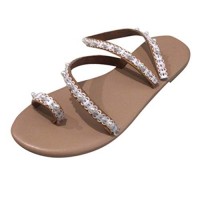 HIRIRI Womens Flat Soles Soft Summer Shoes Open Toe Slides Fluffy Sandals Household Indoor Outdoor Slippers