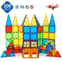 jasonwell 108 pcs magnetic tiles building blocks set