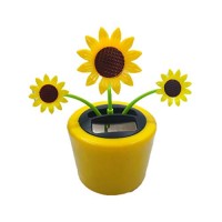 J Solar Dancing Flowers Car Windowsill Decoration Cute Solar Powered Daisy Bobble Head Dancing Toy Swinging Animated Dancer Dolls Shaking Head Sunflower Car Dashboard Office Desk Home Decor