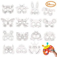 10 White Masks Childrens Half Face Flocked Party Carnival School Decorate