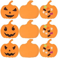Not Self-Adhesive 36 Pieces Large Halloween Foam Pumpkins Foam Crafts Supplies Decorative Pumpkin Shaped Stickers for Halloween DIY Art Craft 5.9 Inches