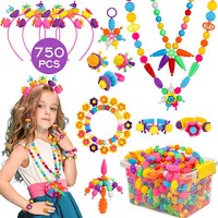 QIAOKUAN Pop Beads 650+PCS Jewelry Making Kit for Kids 3,4,5,6,7,8 Year Old Pop Snap Beads DIY Set Making Hairband,Necklaces,Bracelets,Rings,Earrings,Art/&Crafts Creativity Toys for Toddlers Gifts