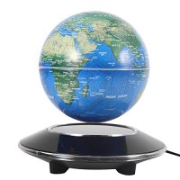Office Hongzer Floating Globe Blue Floating Globe Magnetic Levitation Rotating World Map Globe with LED Light for Home