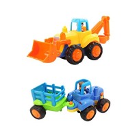 Transforming Construction Toys INLAIER Transforming Construction Toys Excavator Toys Friction Powered Push and Go Toy Cars Vehicles Truck for Kids Boys Girls Toddlers Age 3-6
