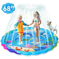 67 Splash Pad for Babies and Toddlers Fun Backyard Party Outdoor Summer Water Toys /& Splash Play Mat for Girls Boys Wading Swimming Kiddie Pool FiveJoy Sprinkler for Kids