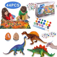 Lehoo Castle Paint Your Own Dinosaurs Educational Dinosaur Arts Crafts 3D Painting Dinosaur Toys Gifts for Kids Boys & Girls 44 Pcs DIY Dinosaur Figurines Craft Kit with Play Mat Lehoo Castle Paint Your Own Dinosaurs Educational Dinosaur Arts Crafts 3D Painting Dinosaur Toys Gifts for Kids Boys & Girls 44 Pcs DIY Dinosaur Figurines Craft Kit with Play Mat