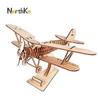 Biplane Team Green JIGZLE 2mm Plywood Wooden 3D Puzzle for Teens and Adults Mechanical Models Kits Classic Vehicles Collection