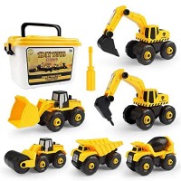 7-in-1 DIY Take Apart Truck Car Toys With Electric Dill,Educational Toy and Ideal Gift for Boys and Girls Age of 3 4 5 6 7 8 Constitution Engineering STEM Learning Toys Building Play Set for Kids