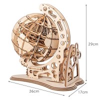 Lightgif 3d Puzzles For Adults Wooden Globe Puzzle Diy Mechanical Drive Model Transmission Gear Rotate Assembling Home Office Decoration Toys Gift Kids And Friend Educational Toys Planet