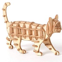 Wxq Xq 3d Wooden Puzzle Toy Assembly Model Laser Cutting Diy Animal Cat Toys Wood Craft Kits For Children Scratching Board Educational Toys Planet